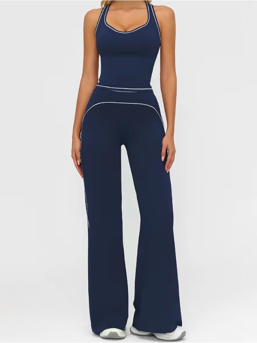 Never worn 2 PIECES Navy Wide-Leg Activewear set size S
